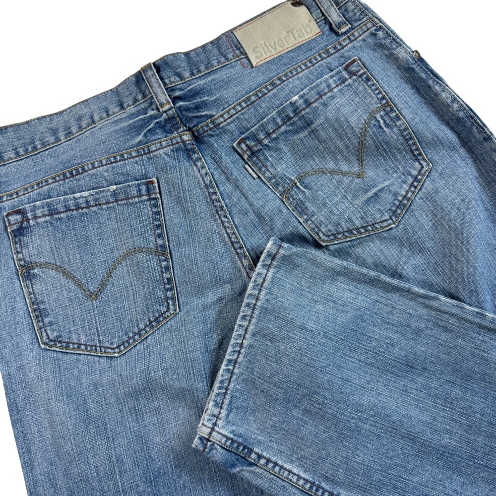 Levi's SilverTab Baggy Jeans Men 34x30 Light Wash Wide Leg Skater Y2K 90s VTG